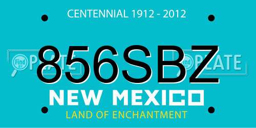 856SBZ New Mexico License Plate
