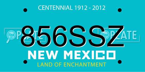 856SSZ New Mexico License Plate