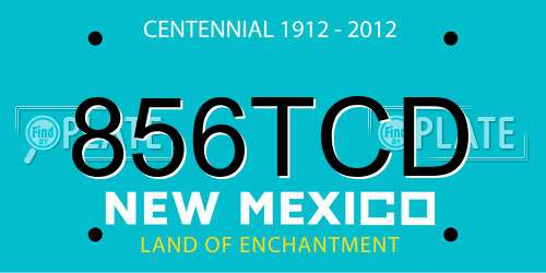 856TCD New Mexico License Plate