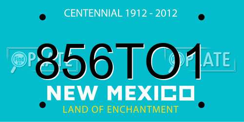 856TO1 New Mexico License Plate