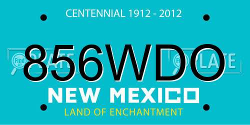856WDO New Mexico License Plate