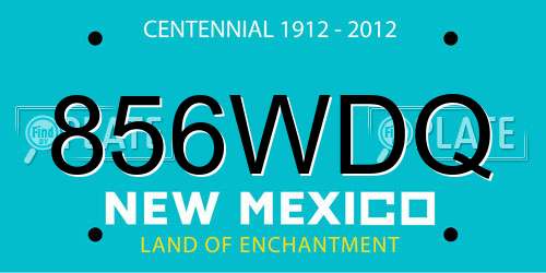 856WDQ New Mexico License Plate