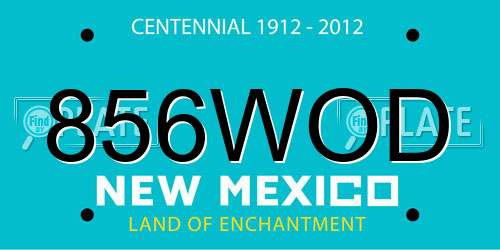 856WOD New Mexico License Plate