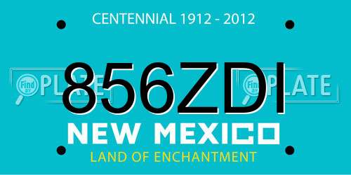 856ZDI New Mexico License Plate