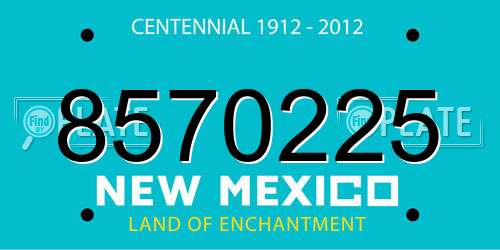 8570225 New Mexico License Plate