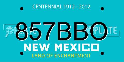 857BBO New Mexico License Plate
