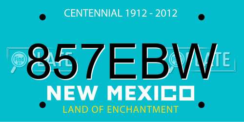 857EBW New Mexico License Plate