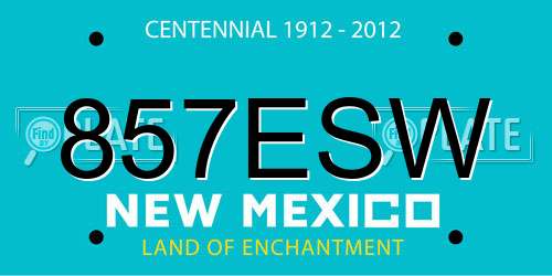 857ESW New Mexico License Plate