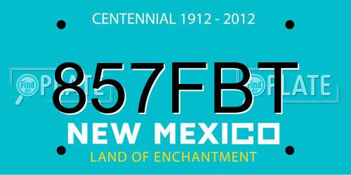 857FBT New Mexico License Plate