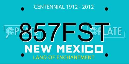 857FST New Mexico License Plate