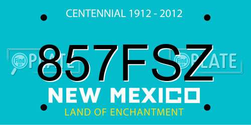 857FSZ New Mexico License Plate
