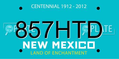 857HTD New Mexico License Plate