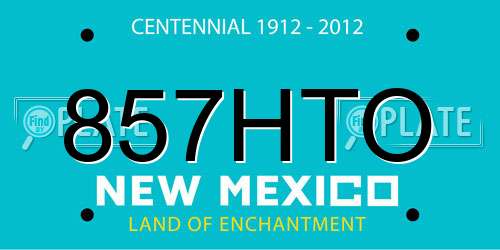 857HTO New Mexico License Plate