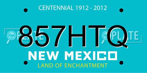 857HTQ New Mexico License Plate