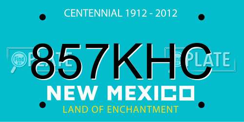 857KHC New Mexico License Plate