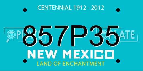 857P35 New Mexico License Plate