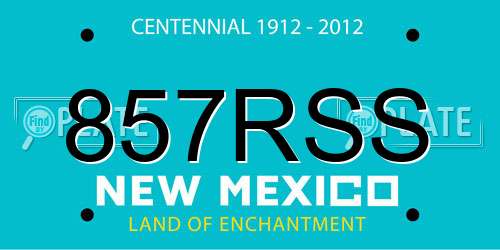 857RSS New Mexico License Plate