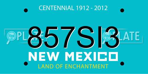 857SI3 New Mexico License Plate