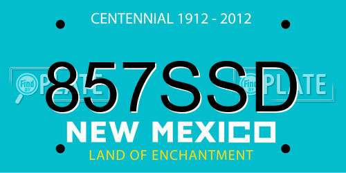 857SSD New Mexico License Plate