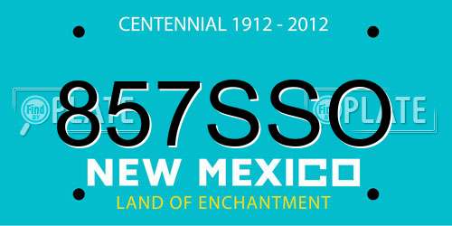 857SSO New Mexico License Plate