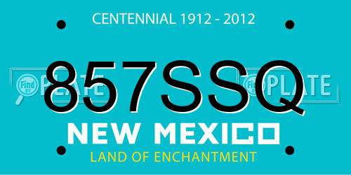 857SSQ New Mexico License Plate