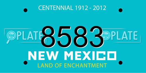 8583 New Mexico License Plate