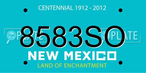 8583SO New Mexico License Plate