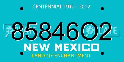 85846O2 New Mexico License Plate