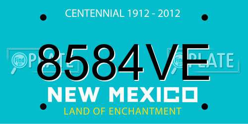 8584VE New Mexico License Plate