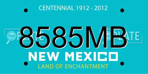 8585MB New Mexico License Plate