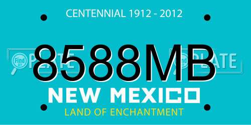 8588MB New Mexico License Plate