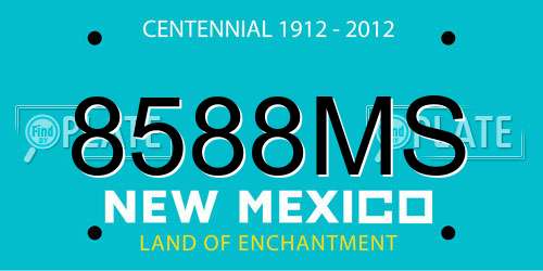 8588MS New Mexico License Plate
