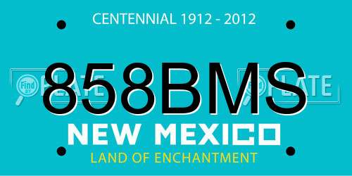 858BMS New Mexico License Plate
