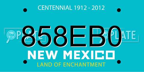 858EB0 New Mexico License Plate