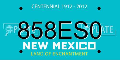 858ES0 New Mexico License Plate