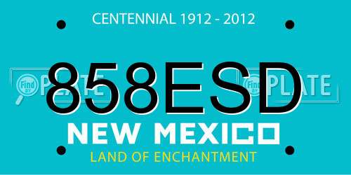 858ESD New Mexico License Plate