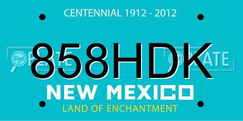 858HDK New Mexico License Plate