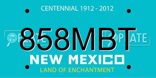 858MBT New Mexico License Plate