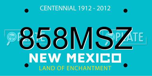 858MSZ New Mexico License Plate