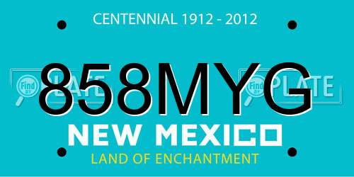 858MYG New Mexico License Plate