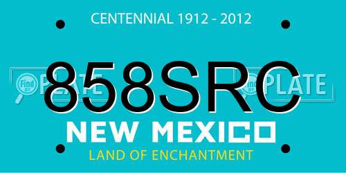 858SRC New Mexico License Plate