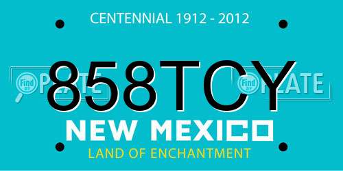 858TCY New Mexico License Plate