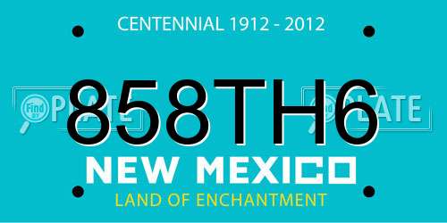 858TH6 New Mexico License Plate
