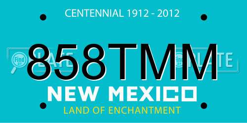 858TMM New Mexico License Plate