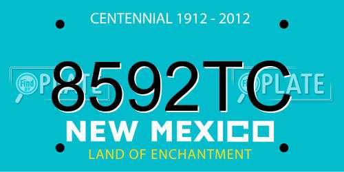 8592TC New Mexico License Plate