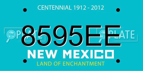 8595EE New Mexico License Plate