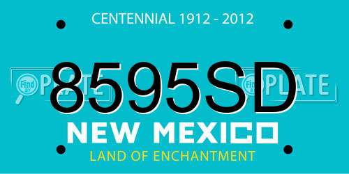 8595SD New Mexico License Plate