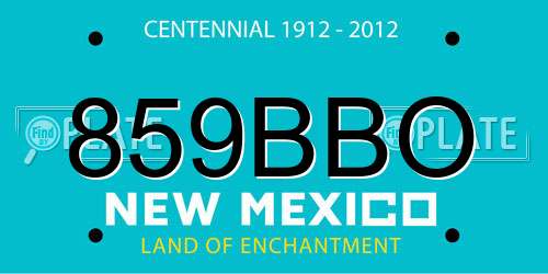 859BBO New Mexico License Plate