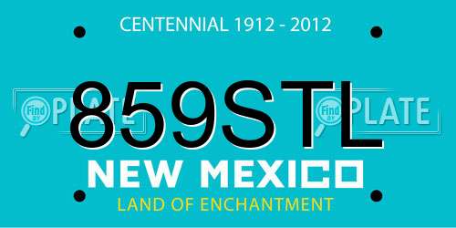 859STL New Mexico License Plate