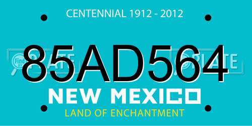 85AD564 New Mexico License Plate